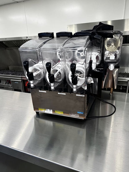 Superior Condition – Crathco Frosty Dream 3 (1206-011) – Triple 3.2-Gallon Pourover Granita / Slushy / Frozen Beverage Machine – 115V – Fully Tested & Operational!