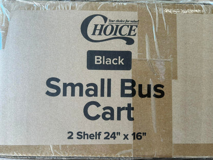 Brand New  – Choice Small 2-Shelf Bus Cart – Black Utility / Service Cart – Brand New – Ready for Immediate Use!
