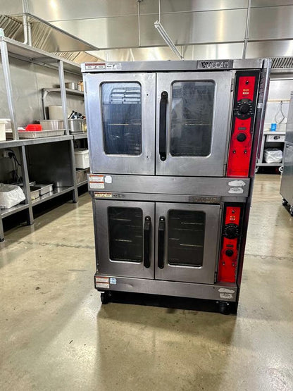 Exceptional Condition – Vulcan VC55GD – Double Stack Natural Gas Convection Oven – Heavy-Duty Commercial Oven w/ Casters – Fully Tested & Operational!
