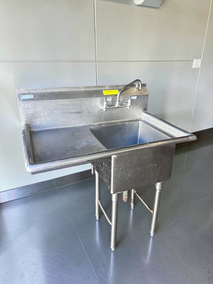 Elite Condition – Commercial Stainless Steel 1-Compartment Prep Sink – Right Drainboard – NSF – Fully Inspected & Ready for Use!