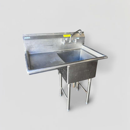 Elite Condition – Commercial Stainless Steel 1-Compartment Prep Sink – Right Drainboard – NSF – Fully Inspected & Ready for Use!