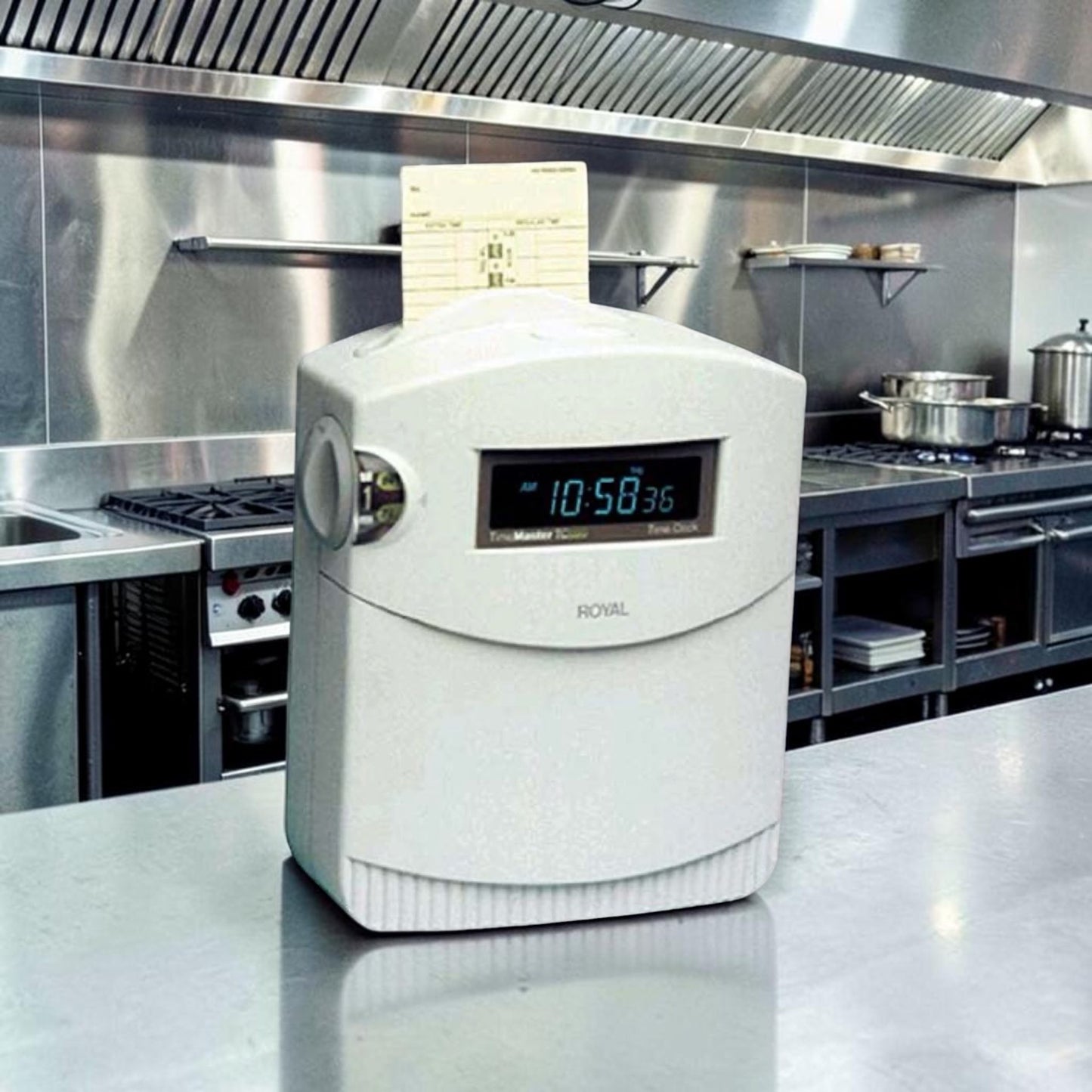 Dependable Condition – Royal TimeMaster TC100 – Electronic Employee Time Clock – Automatic Card Printing – Battery Backup – 115V