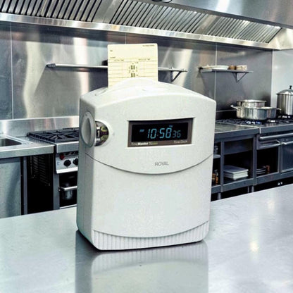 Dependable Condition – Royal TimeMaster TC100 – Electronic Employee Time Clock – Automatic Card Printing – Battery Backup – 115V