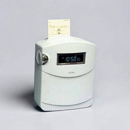 Dependable Condition – Royal TimeMaster TC100 – Electronic Employee Time Clock – Automatic Card Printing – Battery Backup – 115V