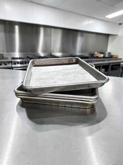 Dependable Condition – 1/4 Size Aluminum Sheet Pans – 18 Gauge Commercial Baking Pans – Quantity 40 – Ready for Commercial Use!