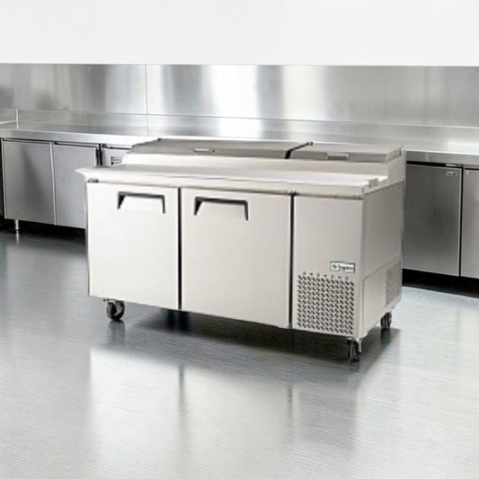 Optimal Condition – Supera PPT2R-1 – 67" Commercial Refrigerated Pizza Prep Table – 20 Cu. Ft. – 115V – Fully Tested & Operational!