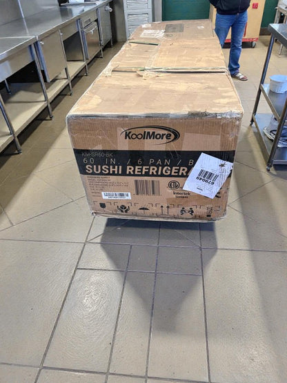 Damaged – Koolmore 60" Glass Sushi Countertop Display Refrigerator