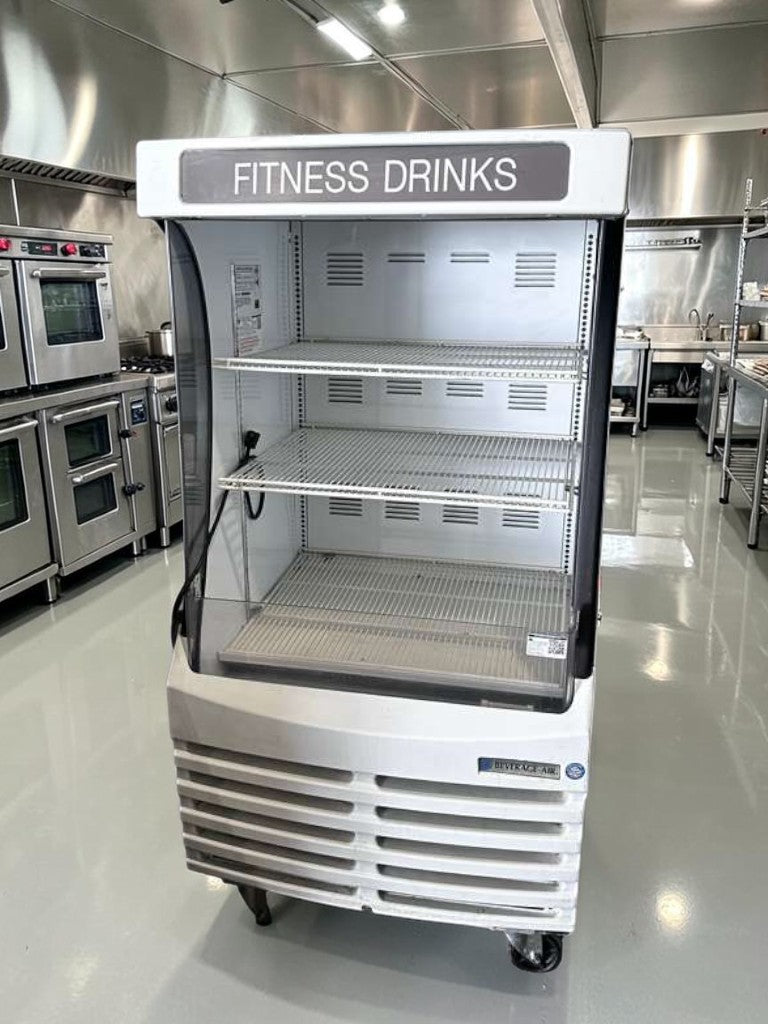 Exceptional Condition – Beverage-Air BZ13-1-W The Breeze Open Display Case – 30” Wide – 3-Tier Refrigerated Merchandiser – Fully Tested & Operational!