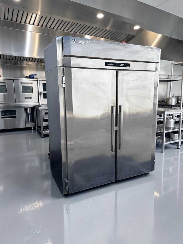 Outstanding Condition – Victory FISA-2D-S1 – 68" Two-Section Commercial Roll-In Freezer – 71 Cu. Ft. – Two Solid Doors – Stainless Steel – Fully Tested & Operational!
