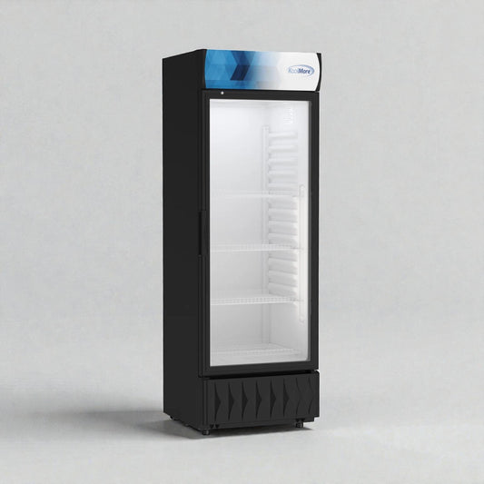 Brand New in Original Box – Premium Condition – KoolMore MDR-1GD-12C – One-Door Glass Merchandiser Refrigerator – 12 Cu. Ft. – 24 in. – ETL Listed!