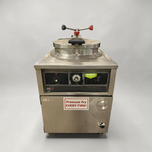Superior Condition – BKI FKM – Heavy-Duty Electric Pressure Fryer – 75 lb. Oil Capacity – Built-In Filtration – 17 kW – 208V, Three Phase – NSF & UL Listed – Fully Tested & Operational!