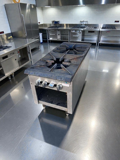 Outstanding Condition – Commercial 2-Burner Gas Hot Plate Range – Heavy-Duty Cast Iron – NSF Style – Fully Tested & Working!