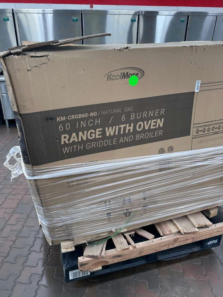 Brand New Condition – KoolMore 60" Commercial Gas Range with Oven, Griddle & Broiler (Scratch & Dent)