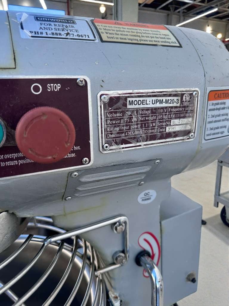 Superior Condition – UPM-M20-3 – Commercial 20 Qt Planetary Mixer – 110V – Fully Tested & Working!