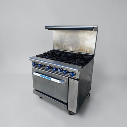 Superior Condition – Imperial IR-6 Pro Series – 36" Commercial 6-Burner Gas Range with Standard Oven – 227,000 BTU – Natural Gas – NSF & CSA Certified – Fully Tested & Operational!