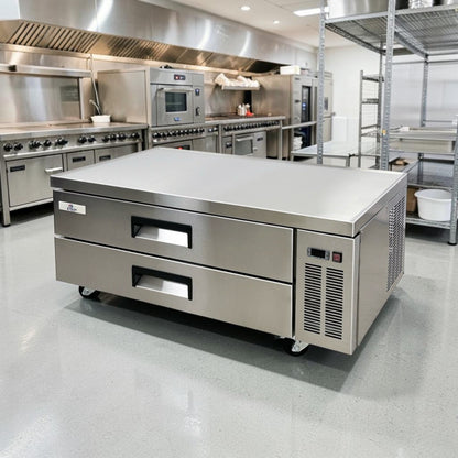 Optimal Condition – Cooler Depot CB60 – 60" Commercial Two-Drawer Refrigerated Chef Base – Heavy-Duty Stainless Steel Top – 115V – NSF-Compliant Design – Fully Tested & Operational!