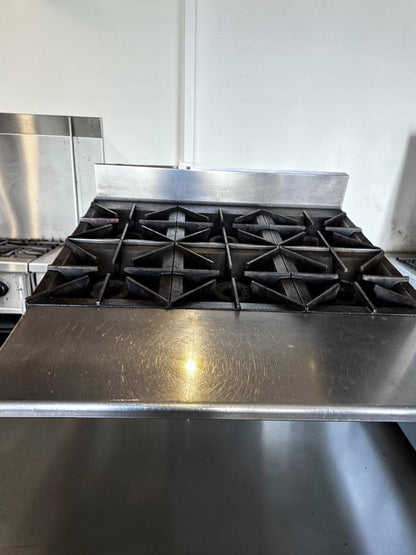 Optimal Condition – Vulcan – 36" Commercial 6-Burner Countertop Gas Hot Plate / Range – 150,000 BTU – Heavy Cast-Iron Grates – Fully Tested & Operational!