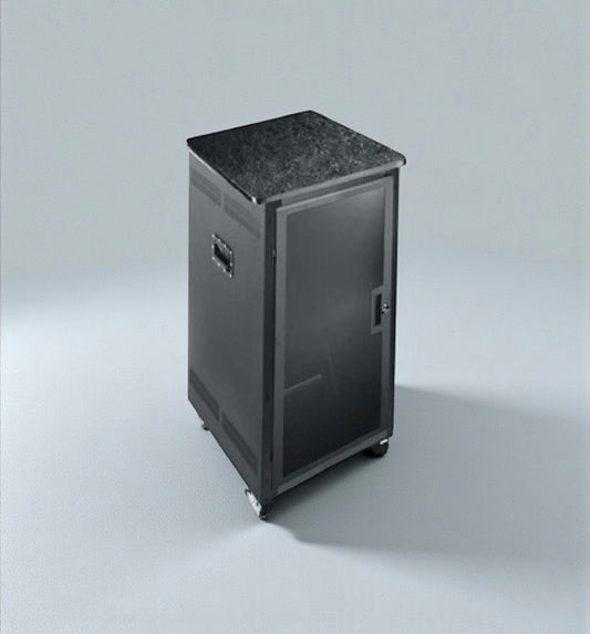 High-Quality Condition – Middle Atlantic PTRK-2126MDK – 21RU Portable Rolling AV / Server Rack – 26" Depth – Graphite-Marbled Laminate Top – Plexi Front Door – Fully Inspected & Ready for Use!