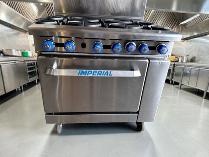 Exceptional Condition – Imperial IR-6 – 36" Commercial 6-Burner Gas Range with Standard Oven – 227,000 BTU – Fully Tested & Operational!