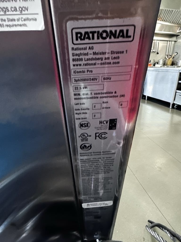 Top-Tier Condition – Quantity 2 New Rational iCombi Pro 6-Full Size Electric Combi Ovens – Double-Deck Combi-Duo System with Low Stand – 12 Full-Size Sheet Pan Total Capacity – 208/240V, Three Phase – 45 kW Combined!