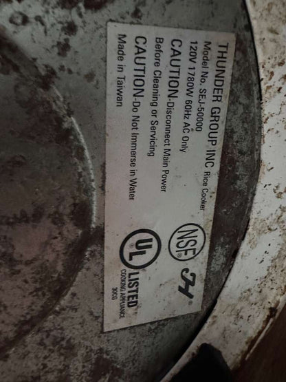 Outstanding Condition – Thunder Group SEJ-50000 – Commercial Rice Cooker – Large Capacity 120V – NSF & UL Listed – Fully Tested & Operational!