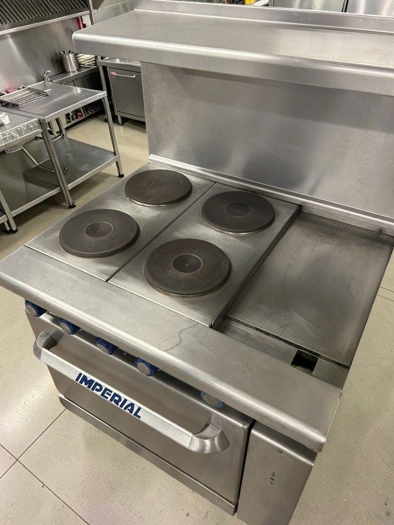 Remarkable Condition – Imperial IR-4-E Pro Series – 24" Commercial Electric Range – 4 Round Elements – Space-Saver Oven – 240V – Fully Tested & Operational!