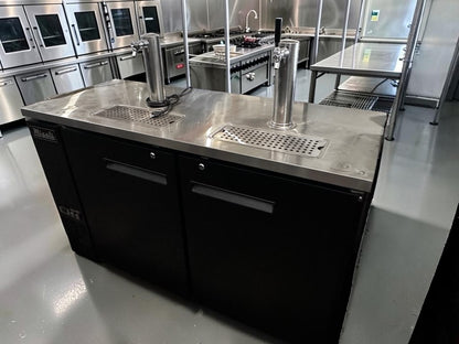 High-Grade Condition – Migali C-DD60-2-HC – 60.8" Two-Door Direct Draw Beer Dispenser – Two Single-Tap Towers – 15.8 Cu. Ft. – 115V – Fully Tested & Operational!