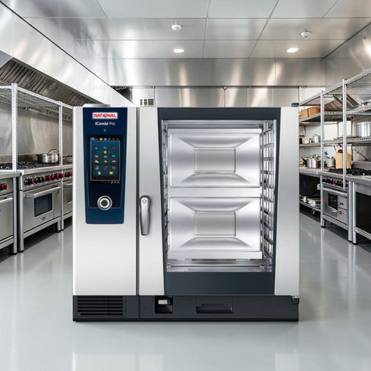 Immaculate Condition – RATIONAL iCombi Pro ICP10-FULL E – Commercial Full-Size Electric Combi Oven – 10 Full-Size Sheet Pan Capacity – Boiler-Based Steam – 208/240V / 3 Phase – Wi-Fi Enabled – NSF Certified – New/Open Box!