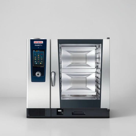 Immaculate Condition – RATIONAL iCombi Pro ICP10-FULL E – Commercial Full-Size Electric Combi Oven – 10 Full-Size Sheet Pan Capacity – Boiler-Based Steam – 208/240V / 3 Phase – Wi-Fi Enabled – NSF Certified – New/Open Box!