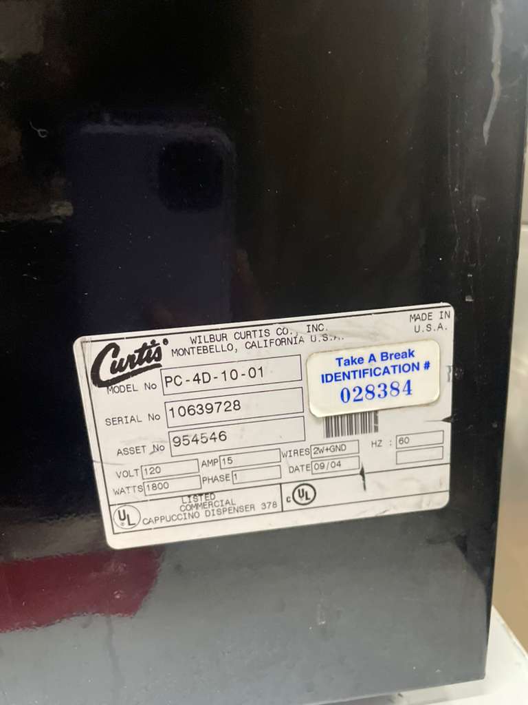 Immaculate Condition – Curtis PC-4D-10-01 Commercial Cappuccino Dispenser – 120V / Single Phase – Fully Tested & Working!