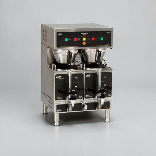 Elite Condition – Curtis GEMINI Twin Coffee Brewer – SCGEM-612ILDS10 – Dual Brewer System – Commercial Stainless Steel – Fully Tested & Operational!