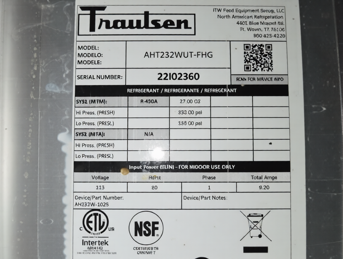 Outstanding Condition – Traulsen RHT232WUT-FHG – Spec-Line Two Section Glass Door Reach-In Refrigerator – Stainless Steel – 51.6 Cu. Ft. – 113V / Single Phase – ETL / NSF Listed – Fully Tested & Operational!