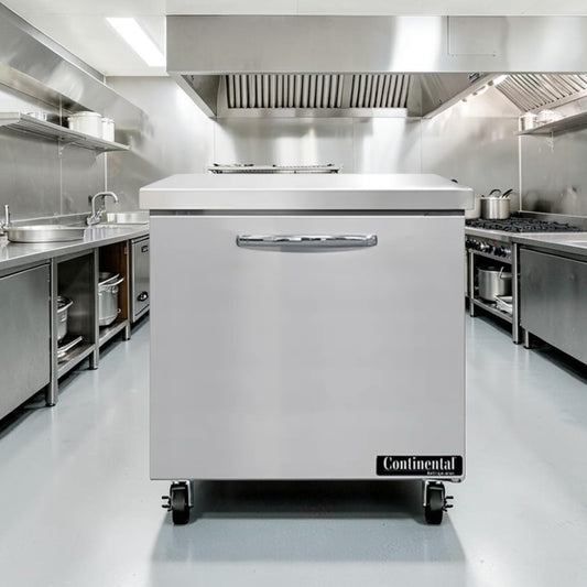 Remarkable Condition – Continental SW32N – 32" Commercial Worktop Refrigerator – 1 Solid Door – 9 Cu. Ft. – R290 – 115V – Fully Tested & Operational!