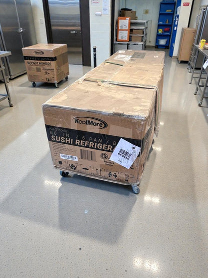 Damaged – Koolmore 60" Glass Sushi Countertop Display Refrigerator