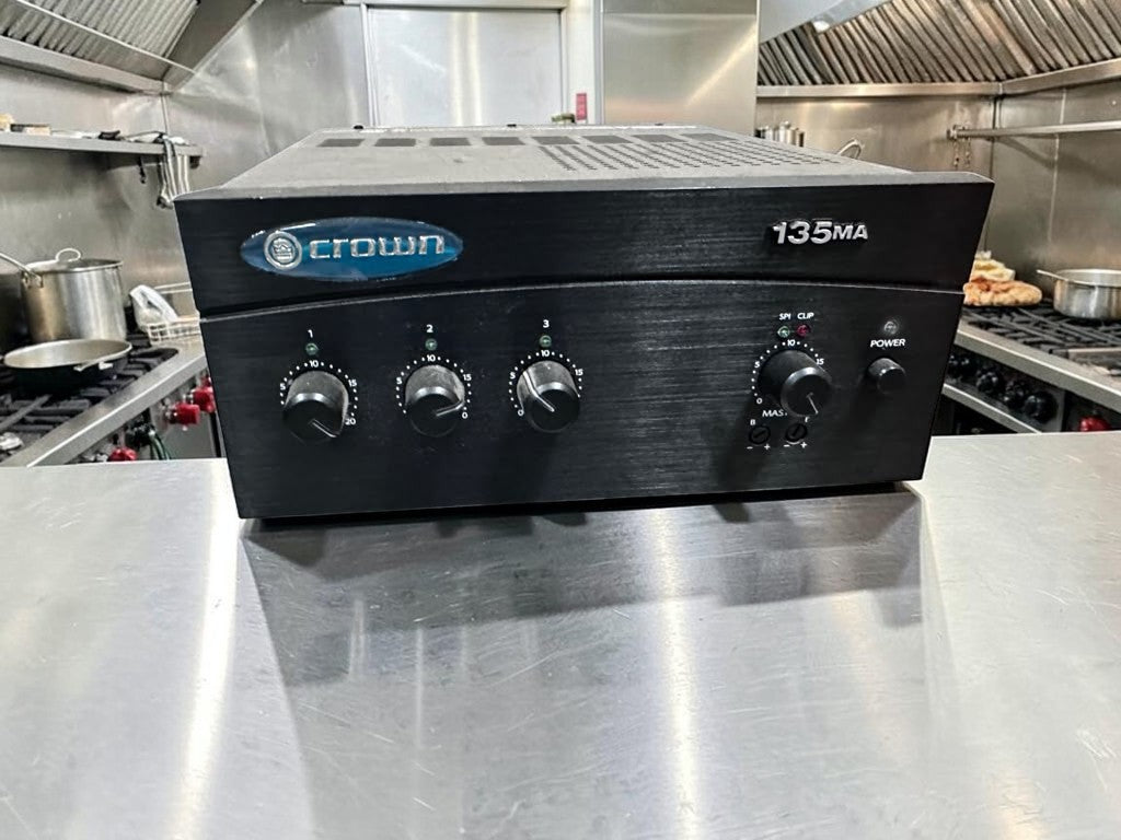 High-Grade Condition – Crown 135MA – 3-Input Commercial Mixer-Amplifier – 35W – 8Ω/70V/100V Outputs – Universal 100–240V