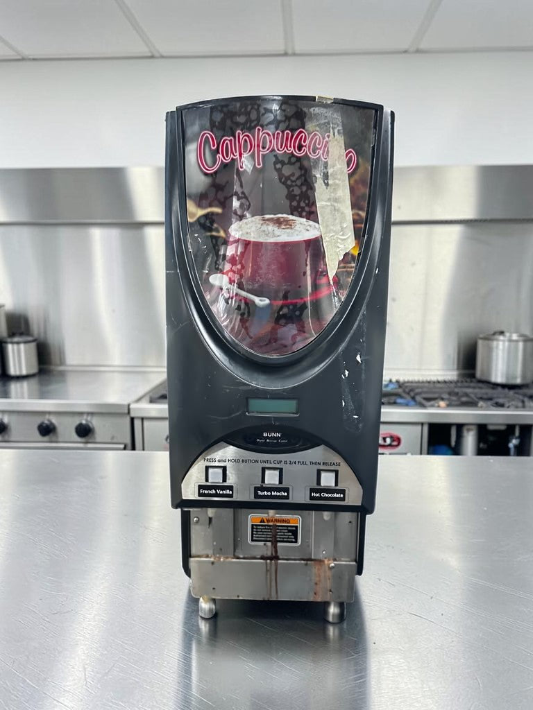 First-Class Condition – Bunn iMIX-3S+ 38600.0300 – 3-Hopper Hot Cappuccino / Powdered Beverage Dispenser – 120V – NSF & ETL Listed – Fully Tested & Operational!