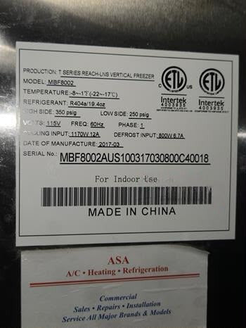 Prime Condition – Atosa MBF8002GR – Commercial Two-Door Reach-In Freezer – 44.5 Cu. Ft. – Top Mounted – Stainless Steel – 115V – Fully Tested & Operational!