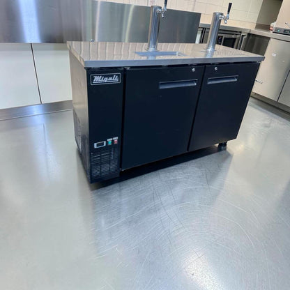Top-Tier Condition – Migali C-DD60-2-HC 60" Commercial Kegerator Beer Dispenser – Dual Tap (2 Columns) – 2 Keg Capacity – 115V – Fully Tested & Operational!