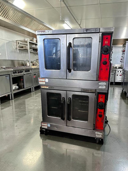 Exceptional Condition – Vulcan VC55GD – Double Stack Natural Gas Convection Oven – Heavy-Duty Commercial Oven w/ Casters – Fully Tested & Operational!
