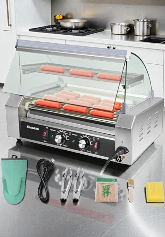 Pristine Condition – Seeutek Hot Dog Roller Grill – 7 Rollers / 24 Hot Dog Capacity – 120V – Fully Tested & Working