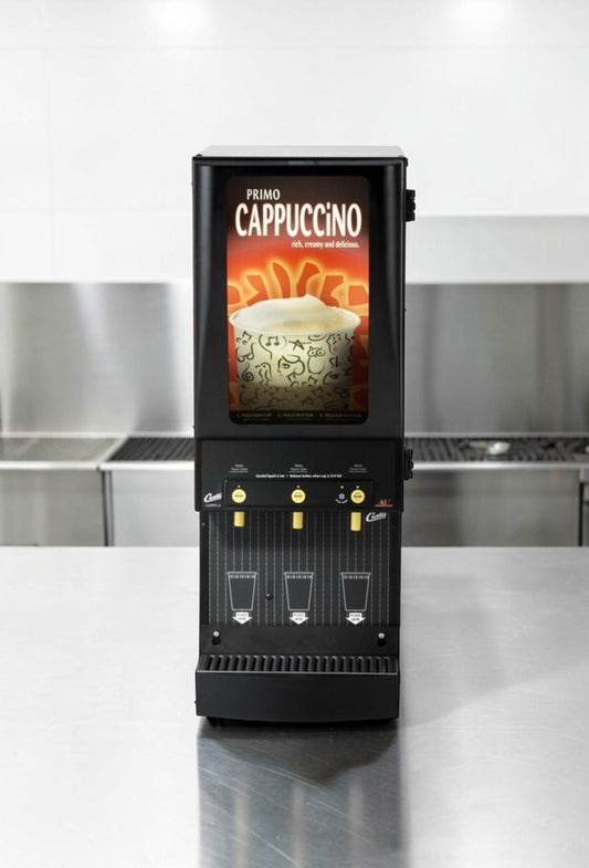Outstanding Condition – Curtis Cafe Series Primo PC-3D-10-01 3 Station Cappuccino Machine – 3 Hoppers – 120V – Fully Tested & Operational!