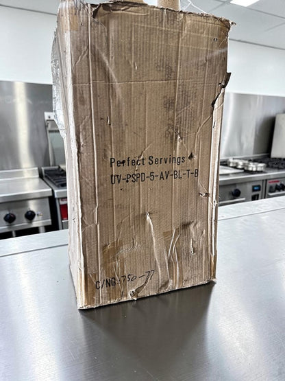 Pristine Condition – Perfect Servings UV-PSPD-5-AV-BL-T-B – 5-Select Tall Dual LED Translight Coffee Condiment Powder Dispenser – New / Open Box – Ready for Commercial Use!