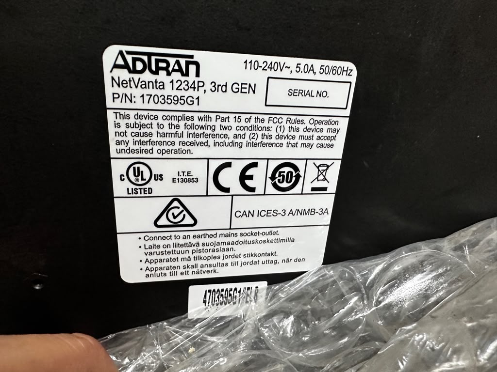 Dependable Condition – ADTRAN NetVanta 1234P 3rd Gen – 24-Port Fast Ethernet PoE Managed Switch – Quad Gigabit Uplinks – Fully Tested & Operational!
