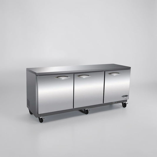 Brand New Condition – Ikon IUC72R – Commercial Undercounter Refrigerator – 72 in Stainless Steel – 3 Door Prep Refrigerator – ETL & NSF Listed !