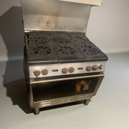 Refined Condition – Commercial 6-Burner Gas Range w/ Oven – Fully Tested & Working