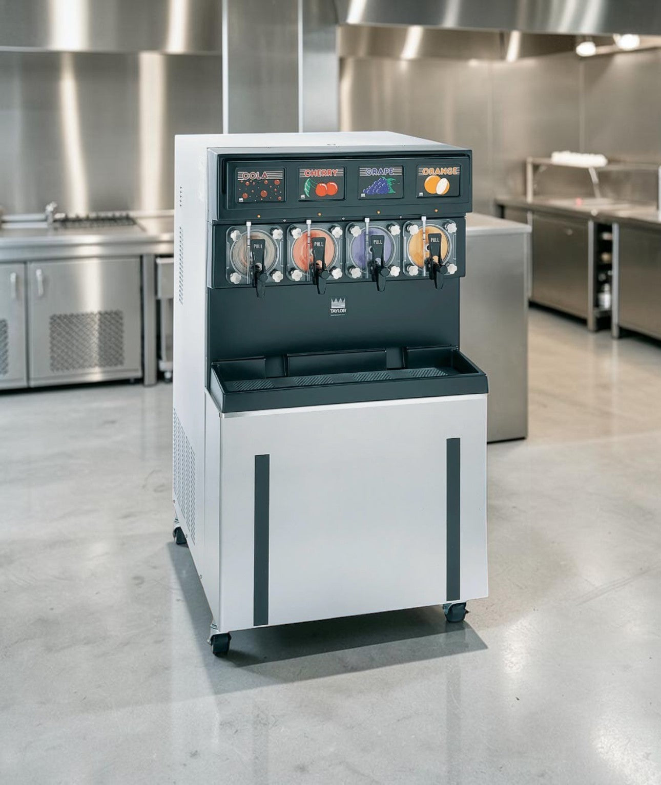 Exceptional Condition – Taylor 349-33 – 4-Flavor Commercial Frozen Carbonated Beverage Freezer / Slush Machine – 208–230V – 3 Phase – UL / NSF Listed – Fully Tested & Operational!
