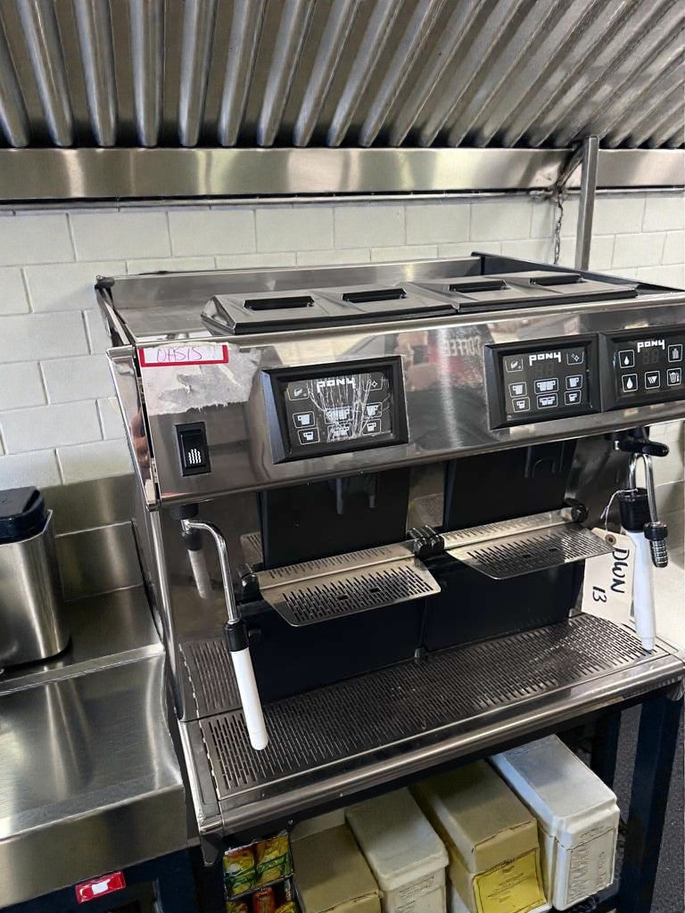 Premium Condition – Pony 2 Group Commercial Automatic Espresso Machine – Touchscreen Controls – Stainless Steel – Fully Tested & Operational!