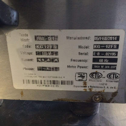 Refined Condition – JAC KG-12FS Commercial Bread Slicer – 115V / Single Phase – Fully Tested & Working!