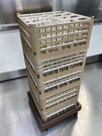 Dependable Condition – Commercial Dish & Glass Racks with Rolling Cart – Mixed Rack Lot – Restaurant Warewashing Storage & Transport Set – Ready for Use!