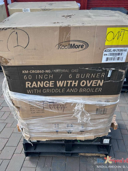 Brand New Condition – KoolMore 60" Commercial Gas Range with Oven, Griddle & Broiler (Scratch & Dent)